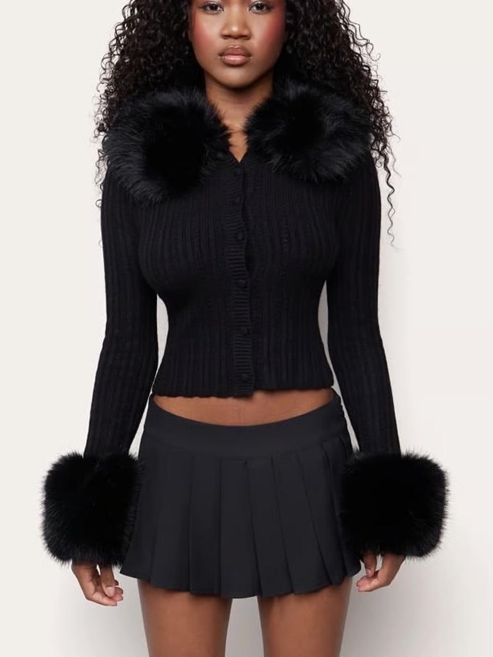 Guizio HEART POINTELLE KNIT CARDIGAN